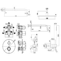 Душевая система Paffoni Light с термостатом и гигиеническим душем Белый матовый арт-KITZLIQ019BO046KING — фото 9, Встраиваемые душевые комплекты