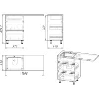 Тумба под раковину Stella Polar Корделия 60 Серая Белая арт-SP-00001043 — фото 4, Тумбы под раковину