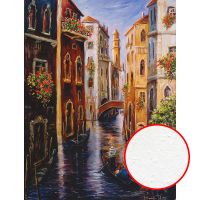 Фреска Ortograf Венеция 7606 Фактура бархат FX Флизелин (2,05*2,7) Оранжевый/Синий, Город арт-7606 (бархат FX) — фото 1, Фрески