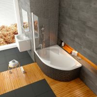 Шторка на ванну Ravak Chrome CVSK1 Rosa 140/150 L профиль Белый стекло Transparent арт-7QLM0100Y1 — фото 4, Шторки для ванной распашные