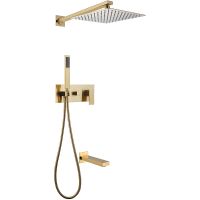 Душевая система Abber Daheim Золото матовое арт-AF8217G — фото 1, Встраиваемые душевые комплекты