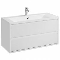 Тумба под раковину Aquaton Римини 100 подвесная Белый глянец арт-1A232801RN010 — фото 1, Тумбы под раковину