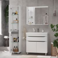 Зеркало со шкафом Volna Lake 80 L с подсветкой Белое арт-zsLAKE80.L-01 — фото 8, Зеркальные шкафы в ванную