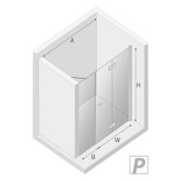 Душевая дверь New Trendy New Soleo Chrome 140 R профиль Хром стекло прозрачное арт-D-0154A/D-0096B — фото 8, Складные душевые двери