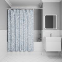 Штора для ванны Iddis Base 240х200 Серо-голубая арт-BX03P18i11 — фото 2, Шторы для ванной