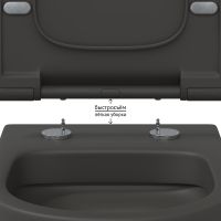 Унитаз Berges Ego XL подвесной Антрацит матовый с сиденьем Микролифт арт-083218 — фото 5, Подвесные унитазы