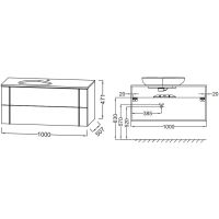 Тумба под раковину Jacob Delafon Nouvelle Vague 100 подвесная Фактурный дуб арт-EB3040-E73 — фото 4, Тумбы под раковину