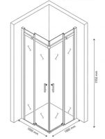 Душевой уголок Berges Melita 100х100 профиль Хром стекло прозрачное арт-061024 — фото 3, Квадратные душевые уголки