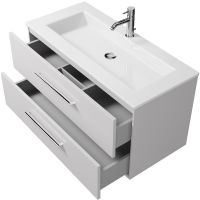 Тумба под раковину Creto Ares 100 подвесная Белая арт-10-1105W — фото 3, Тумбы под раковину