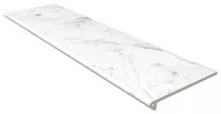 Ступень фронтальная Gres de Aragon Marble Peldano Redondeado Carrara Blanco Liso 33х119,7 см арт-970180 — фото 1, Ступени и клинкер