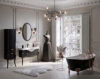 Шкаф пенал Clarberg Borgia 48 Черная Патина медь арт-BOR0548BLK — фото 3, Пеналы для ванной комнаты