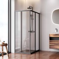 Душевой уголок AM.PM Sunny 120х80 профиль Черный матовый стекло прозрачное арт-W87G-403-12080-BT — фото 4, Прямоугольные душевые уголки