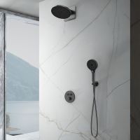 Душевая система Vincea Inspire с термостатом Вороненая сталь арт-VSFW-3I22MT5GM — фото 4, Встраиваемые душевые комплекты
