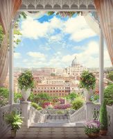 Фреска Ortograf Городской пейзаж 33503 Фактура флок FLK Флизелин (2,2*2,7) Разноцветный, Город/Пейзаж арт-33503 (флок FLK) — фото 2, Фрески