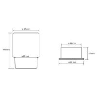 Стакан для зубных щеток Bemeta Omega Хром арт-138110061 — фото 2, Стаканы для зубных щеток