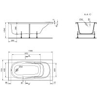 Акриловая ванна Santek Касабланка М 150х70 без гидромассажа арт-1WH501530 — фото 4, Акриловые ванны
