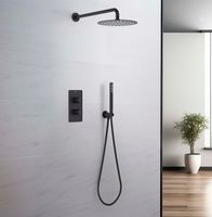 Душевая система Aquatek Европа с термостатом Черная матовая арт-AQ1376MB — фото 3, Встраиваемые душевые комплекты