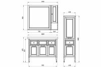 Тумба под раковину ASB-Woodline Гранда 105 Grigio арт-11486 — фото 9, Тумбы под раковину