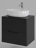 Тумба с раковиной Orange Line 60 подвесная Черная матовая арт-Li-60TubMDF+B05-520W — фото 2, Тумбы с раковиной