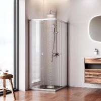 Душевой уголок AM.PM Sunny 100х80 профиль Хром матовый стекло прозрачное арт-W87G-403-10080-MT — фото 4, Прямоугольные душевые уголки