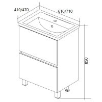 Товар: Тумба под раковину 1MarKa Aris 60 Дуб сонома арт-У76060 - фото 8 Тумба под раковину 1MarKa Aris 60 Дуб сонома арт-У76060 — фото 8, Тумбы под раковину