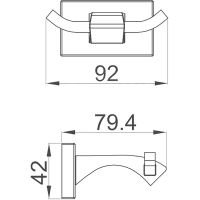 Двойной крючок Gappo Черный матовый арт-G0705-26 — фото 2, Крючки для полотенец