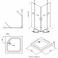 Душевой уголок Triton Тау-Блэк 90х90 профиль Черный стекло прозрачное арт-Щ0000054038 — фото 5, Квадратные душевые уголки