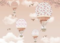 Фреска детская Ortograf Для самых маленьких 32907 Фактура бархат FX Флизелин (3,7*2,7) Розовый, Воздушные шары арт-32907 (бархат FX) — фото 2, Фрески