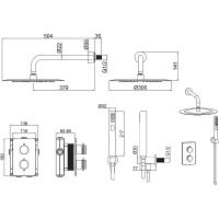 Душевая система Allen Brau Priority с термостатом Хром арт-5.31013-00 — фото 3, Встраиваемые душевые комплекты