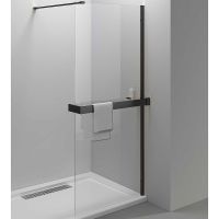 Душевая перегородка Vincea Walk-In HR 100 профиль Черный матовый стекло прозрачное арт-VSW-4HR100CLB — фото 2, Душевые перегородки