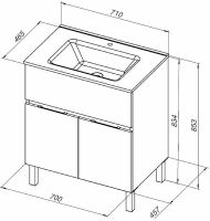Товар: Тумба под раковину Aquanet Алвита New 70 Серая матовая арт-303899 - фото 9 Тумба под раковину Aquanet Алвита New 70 Серая матовая арт-303899 — фото 9, Тумбы под раковину