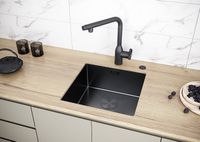 Кухонная мойка Paulmark Next 44 Uni Черная матовая арт-PM214444-MBN — фото 3, Кухонные мойки