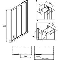 Душевая дверь Veconi Vianno VN-31 130 профиль Хром стекло прозрачное арт-VN31-130-01-C5 — фото 9, Раздвижные душевые двери