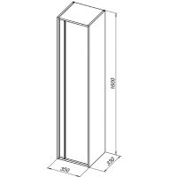 Шкаф пенал Aquanet Lino 35 подвесной Дуб веллингтон арт-253914 — фото 2, Пеналы для ванной комнаты