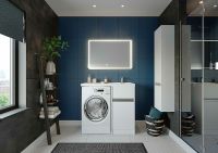 Шкаф пенал Aquaton Лондри 34 подвесной Белый глянец арт-1A236203LH010 — фото 3, Пеналы для ванной комнаты