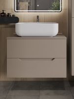 Тумба с раковиной Orange Line 80 подвесная Латте матовый арт-Li-80TuLMDF+B03-600W — фото 3, Тумбы с раковиной