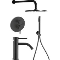 Комплект смесителей Paffoni Light Черный матовый арт-KITLIG018NO071 — фото 1, Готовые комплекты для ванной комнаты