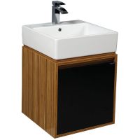 Тумба с раковиной Creavit Mass 60 подвесная Дерево Черная арт-MS0050.02.LS — фото 1, Тумбы с раковиной