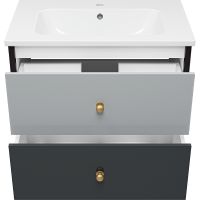 Тумба с раковиной Brevita 50 Shades of Grey Кристиан 80 подвесная Черная матовая Серая матовая арт-УТ000014240 — фото 3, Тумбы с раковиной