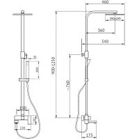 Душевая система Abber Daheim Никель арт-AF8216NG — фото 3, Душевые стойки
