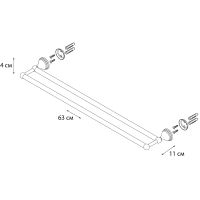 Полотенцедержатель Grampus Laguna двойной Хром арт-GR-7802 — фото 2, Полотенцедержатели