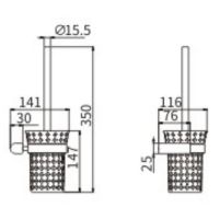 Ершик для унитаза CeramaLux Florenzia Золото матовое арт-63113 — фото 2, Ершики для унитаза