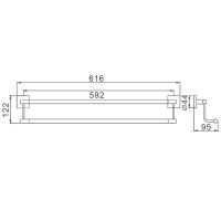 Полотенцедержатель Haiba двойной Хром арт-HB8609 — фото 2, Полотенцедержатели