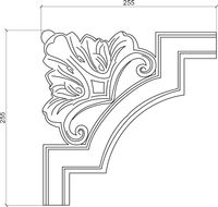 Угловой элемент Европласт 255x19x255 мм арт-1.52.292 — фото 3, Молдинги