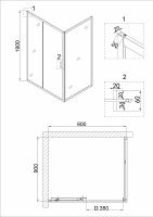 Душевой уголок Niagara Nova 90х90 профиль Холодное золото стекло прозрачное арт-NG-42-9AG-A90G — фото 4, Квадратные душевые уголки
