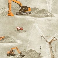 Обои детские AS Creation Little Stars Винил на флизелине (0,53*10,05) Бежевый/Оранжевый, Автомобиль арт-35870-1 — фото 1, Обои для стен