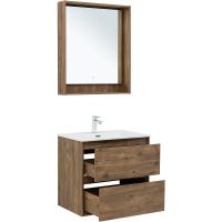 Тумба под раковину Aquanet Милан 70 подвесная Дуб рустикальный арт-336378 — фото 11, Тумбы под раковину