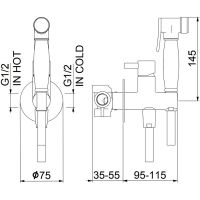 Гигиенический душ со смесителем Webert Elio Никель матовый арт-EL870301345 — фото 2, Гигиенические души