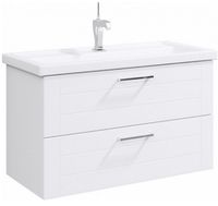 Тумба под раковину Aqwella Манчестер 100 подвесная Белый глянец арт-MAN01102 — фото 1, Тумбы под раковину