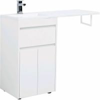 Тумба с раковиной Aquanet Токио 110 L Белая арт-239204 — фото 1, Тумбы с раковиной